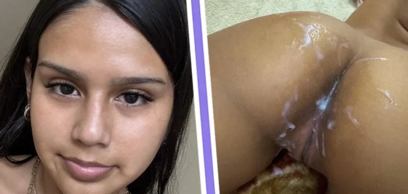 Brown chick sucks a fat brown cock and gets cummed on